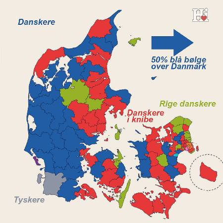 Blå bølge over Danmark - nu 50%