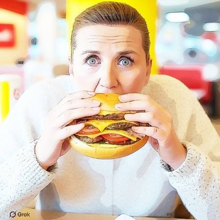 Mette elsker en god burger